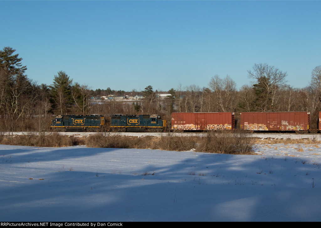 CSXT 6004 Leads L068-08 East in Fairfield ME